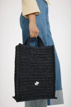 Vertical JP Tote In Raffia