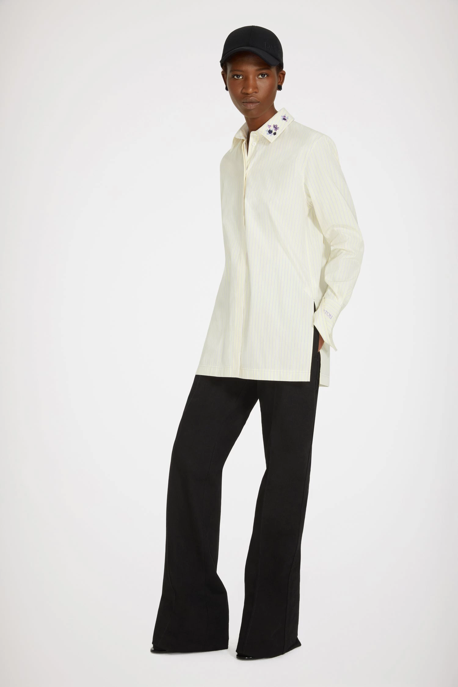 Signature Organic Cotton Shirt With Embroidered Collar 1 Signature Organic Cotton Shirt With Embroidered Collar