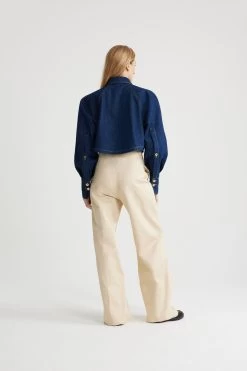 Cropped Shirt In Organic Cotton Denim 7 Cropped Shirt In Organic Cotton Denim -Patou BL0330008602D 02