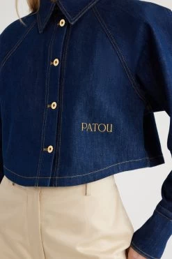 Cropped Shirt In Organic Cotton Denim 8 Cropped Shirt In Organic Cotton Denim -Patou BL0330008602D 03