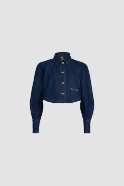 Cropped Shirt In Organic Cotton Denim