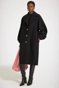 Patou 41 Cocoon Coat In Wool-blend Felt