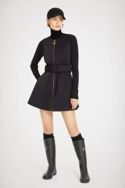 Zip-up Mini Dress In Recycled Satin