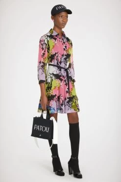 Floral Skater Dress In Silk Muslin