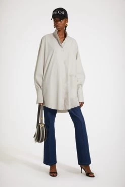 High-volume Mini Shirt Dress In Organic Cotton Blend