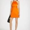 Halterneck Mini Dress In Satin
