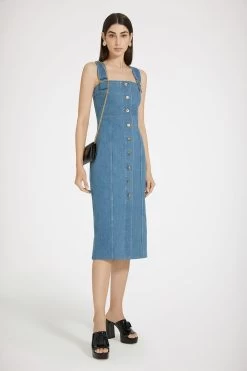 Dungaree Dress In Cotton Denim