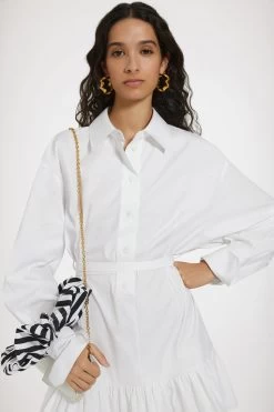 Ruffle Mini Shirt Dress In Sustainable Cotton -Patou DR1360017001W 03 CECILIA