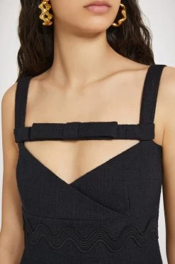 Bow Neckline Mini Dress In Cotton Tweed -Patou DR1370177999B 03 CECILIA