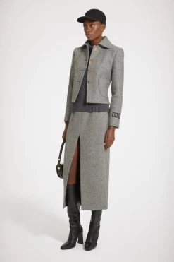 Short Jacket In Textured Wool -Patou JA0340149963A 03 Rhokaya