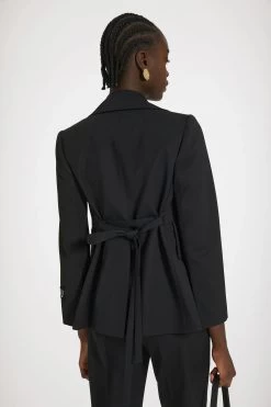 Belted Tailored Jacket In Technical Wool 7 Belted Tailored Jacket In Technical Wool -Patou JA0350103999B 03 FATOU