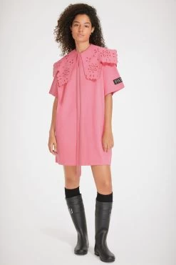 Detachable Collar T-shirt Dress In Organic Cotton