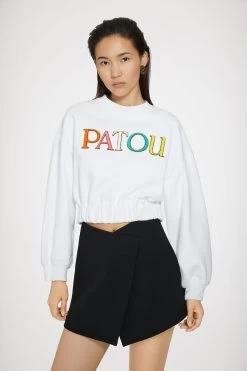 Patou Cropped Sweatshirt In Organic Cotton