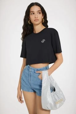 Embellished Patou Cropped T-shirt In Organic Cotton