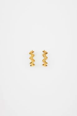Patou 9 Wave Hoop Earrings In Gold-plated Brass