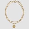 Bocca Charm Necklace In Gold-plated Brass