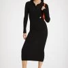 Knit Polo Midi Dress In Organic Cotton