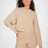 Cropped Rib Knit Jumper In Merino Wool