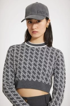 Cropped Jumper In Sustainable Wool Jacquard
