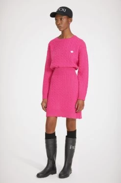 Cable Knit Skirt In Merino Wool