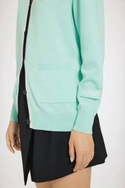 Contrast Collar Cardigan In Cotton And Wool -Patou KN1318067705G 03 ALUA