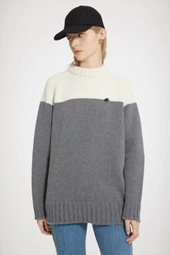 Two-tone Jumper In Sustainable Wool And Cashmere