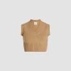 Cropped Vest In Sustainable Wool And Cashmere
