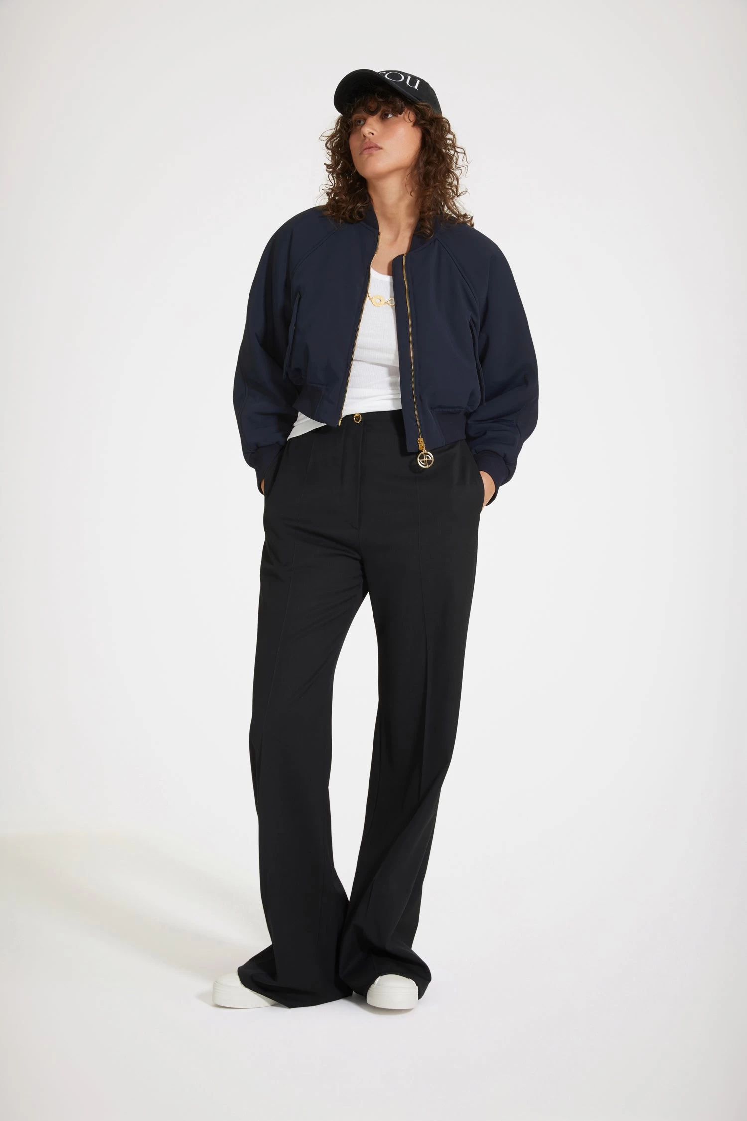 Cropped Bomber Jacket In Recycled Nylon 3 Cropped Bomber Jacket In Recycled Nylon – Image 3