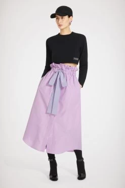 Drawstring Grosgrain Skirt In Recycled Faille