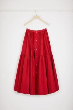 Buttoned Tiered Midi Skirt In Eco-friendly Faille -Patou SK0480011308R 10