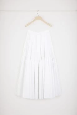 Buttoned Tiered Midi Skirt In Organic Cotton -Patou SK0480017001W 10