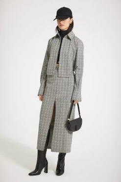 Slit Midi Skirt In Cotton Jacquard