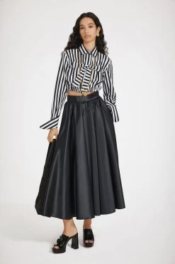 Volume Midi Skirt In Satin