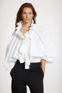 Puff Sleeve Poplin Top