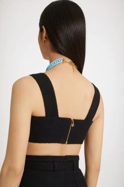 Zip-back Bralette In Cotton-blend Tweed -Patou TO0310134999B 03 Bella