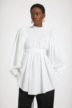 Smock Collar Tunic In Organic Cotton