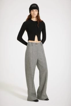 Iconic Long Trousers In Textured Wool