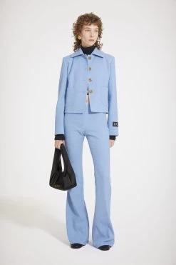 Flared Trousers In Stretch Tweed