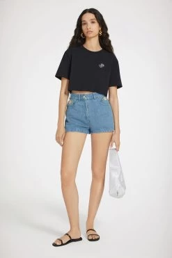 Mini Shorts In Cotton Denim