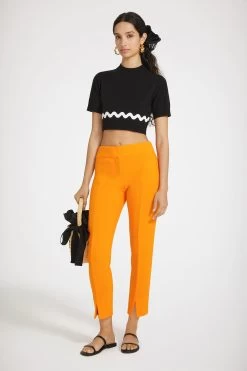 Tapered Trousers In Wool Crepe