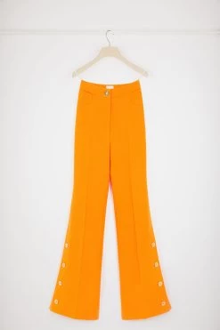 Button-hem Flared Trousers In Wool Crepe 7 Button-hem Flared Trousers In Wool Crepe -Patou TR0380169217O 10